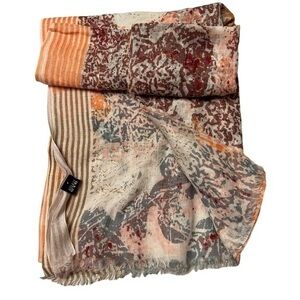 NWOT Asian Eye Lightweight Modal / Linen Scarf, Peach Mauve Blue A…